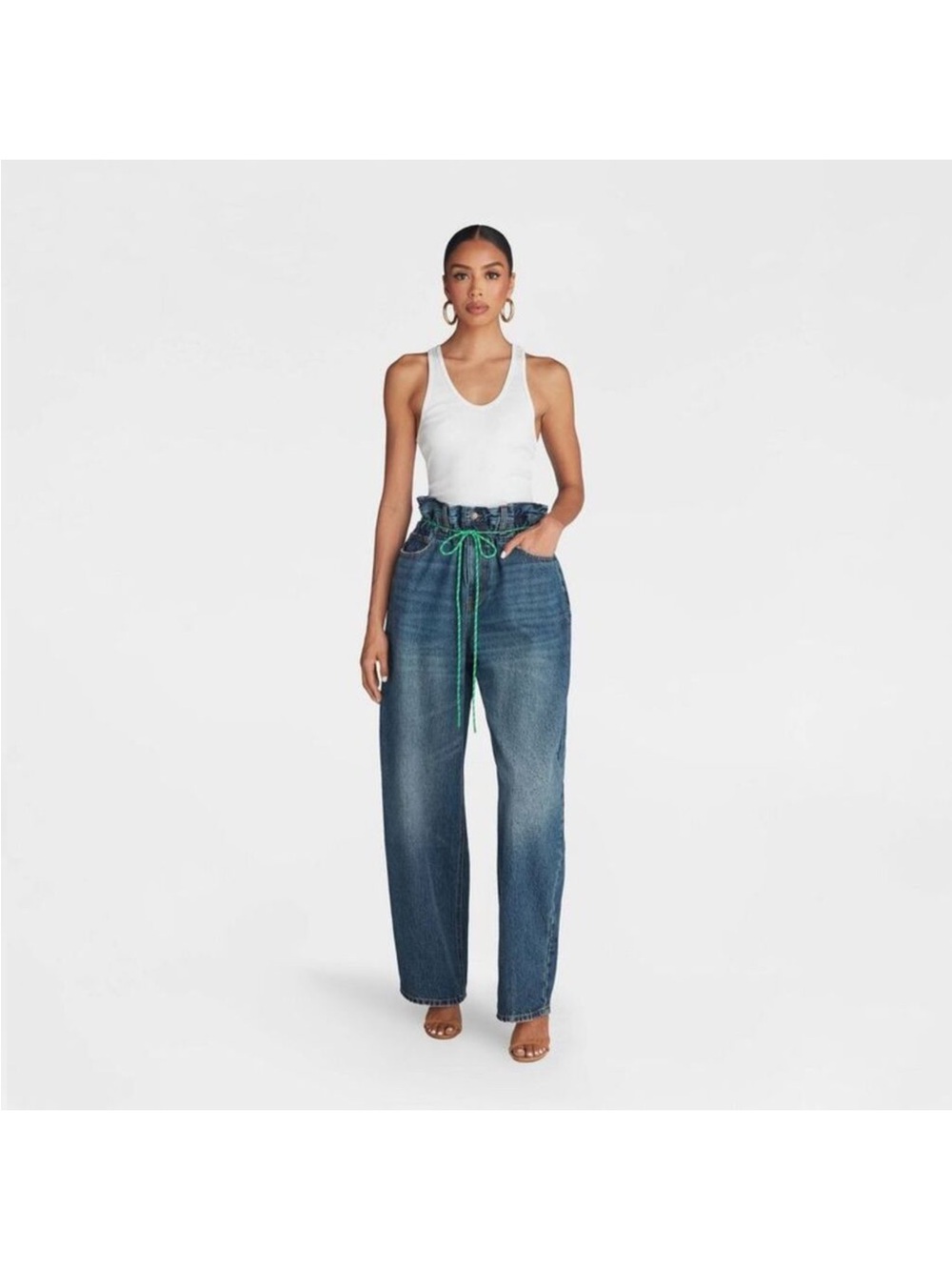 NEW! KBB by KAHLANA Women's Barrel Leg
'The Paper Bag Jean' - Size 10, Dark Wash